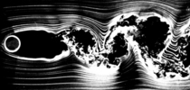 Pour des vitesses élevées des turbulences apparaissent dans le sillage de la sphère derrière une sphère(illustration extraite du livre: "Album of fluide motion" de Van DYCK)